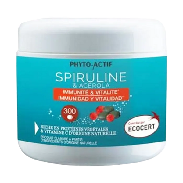 PHYTO-ACTIF Spiruline & Acérola Ecocert, 300 comprimés