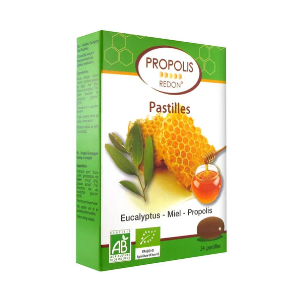 REDON Pastilles à sucer bio goût miel eucalyptus, 24 pastilles
