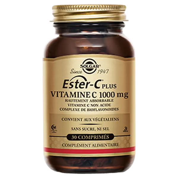 SOLGAR Ester-C Plus Vitamine C 1000mg, 30 comprimés