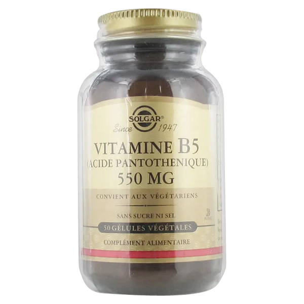 SOLGAR Vitamine B5 Acide Pantothénique 550mg, 50 gélules végétales
