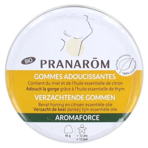 PRANAROM Aromaforce - Gommes Adoucissantes Miel Citron Bio, 45g