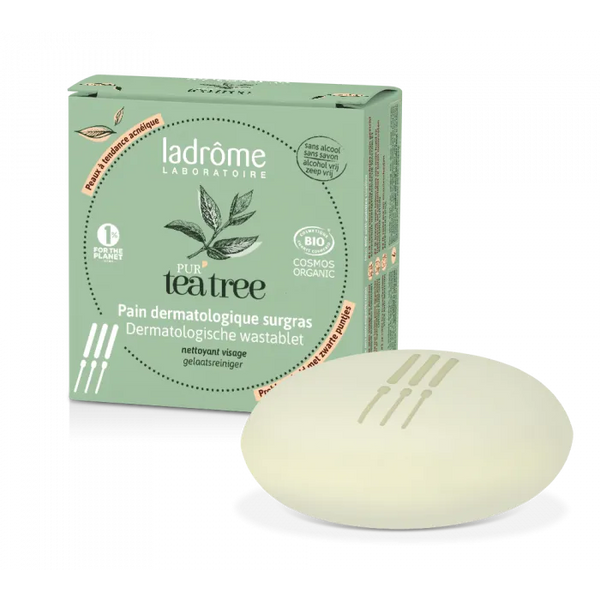 LADRÔME PUR TEA TREE - Pain Dermatologique Surgras Bio - Peaux à Tendance Acnéique, 120g
