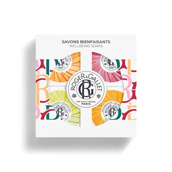 ROGER & GALLET COFFRET - SAVONS BIENFAISANTS - 4 Savons Bienfaisants - Néroli 50g + Rose 50g + Fleur d'Osmanthus 50g+ Bois d'Orange 50g