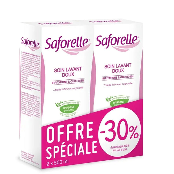 SAFORELLE Soin Lavant Doux - Irritations & Quotidien, 2x500ml
