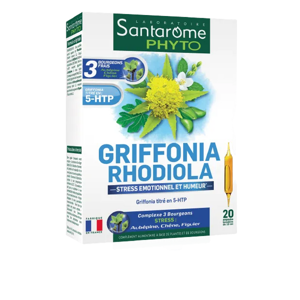 SANTAROME Griffonia Rhodiola - Stress Emotionnel, 20 ampoules
