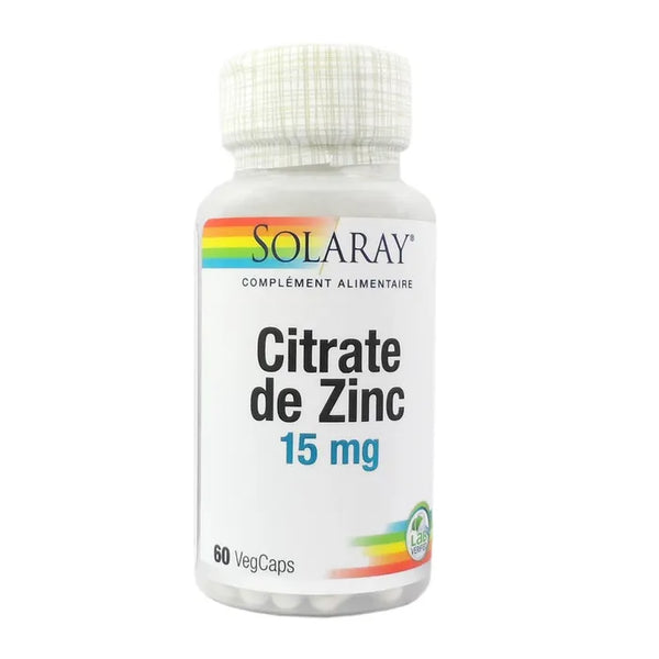 SOLARAY Citrate de Zinc 15mg, 60 capsules