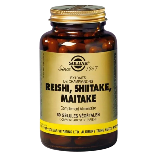 SOLGAR Reishi Shiitake Maitake, 50 gélules végétales