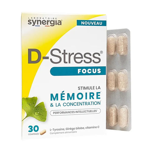 SYNERGIA D-STRESS FOCUS - Mémoire et Concentration, 30 comprimés