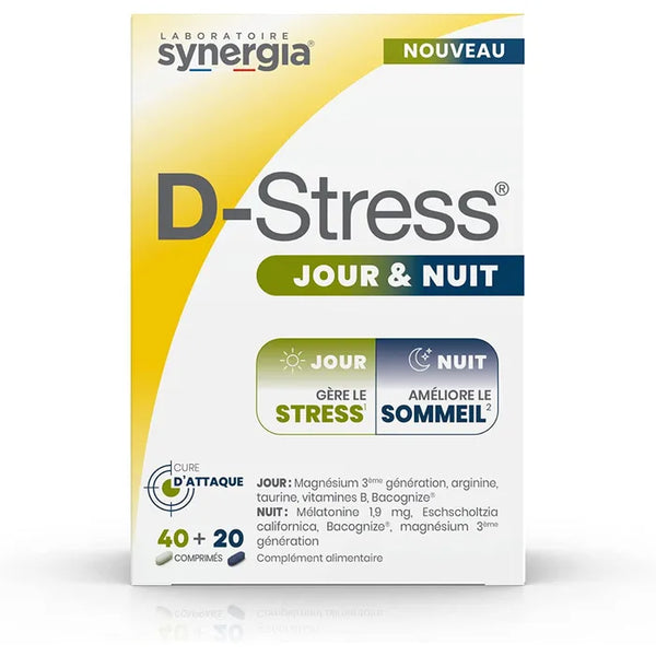 SYNERGIA D-Stress Jour & Nuit - 40 comprimés Jour + 20 comprimés Nuit