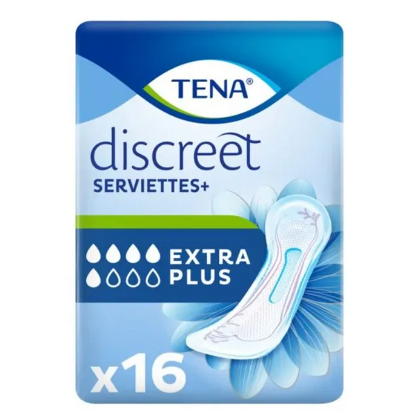 TENA DISCREET - Serviettes Fuites Urinaires Extra Plus, 16 Unités