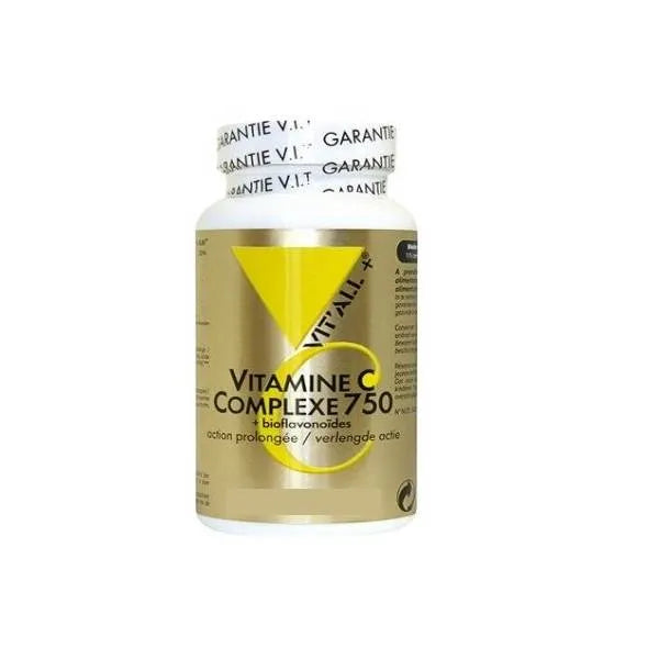 VITALL+ Vitamine C Complexe 750 + Bioflavonoïdes, 30 comprimés