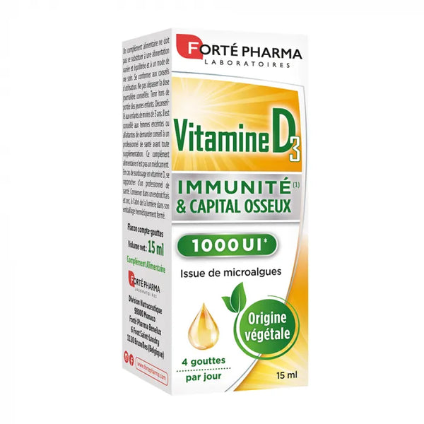 FORTE PHARMA Vitamine D3 - Immunité et Capital Osseux, 15ml