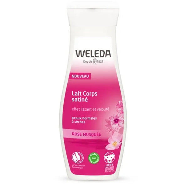 WELEDA ROSE MUSQUÉE - Lait Corps Satiné - Peaux Normales à Sèches, 200ml